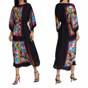 La DoubleJ Getaway Printed Midi Dress Black Multi Size Medium